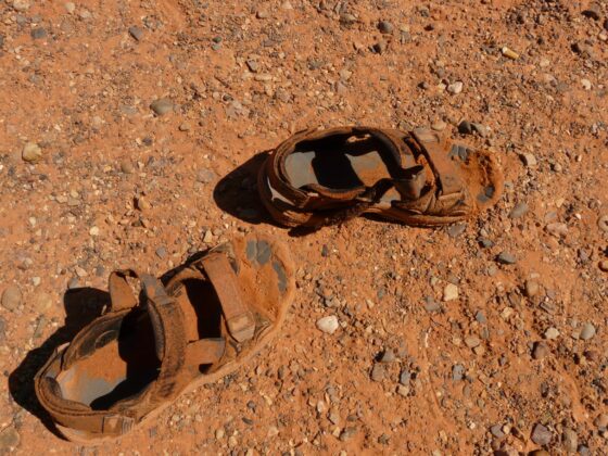 Sandals with rocks