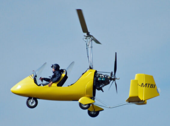 An autogyro in flight