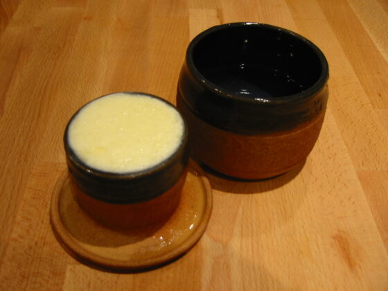 A French butter dish