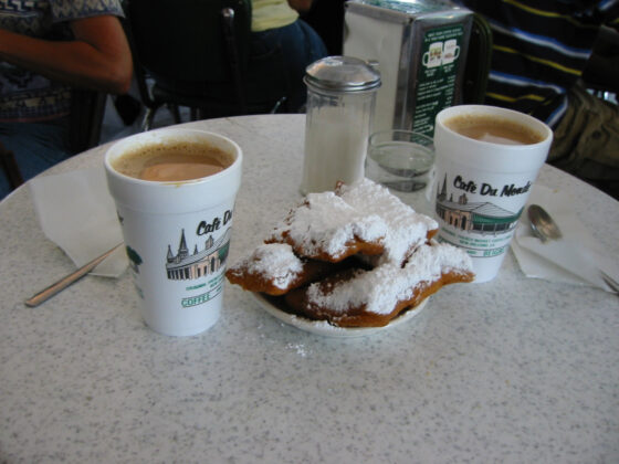 Café du Monde Beignets and café au last at Café du Monde