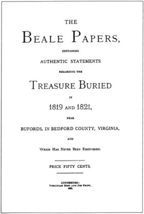 The Beale Ciphers Beale Papers cover page