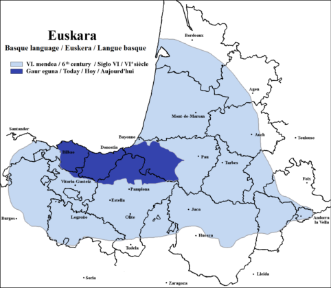 Euskara Euskara usage in the 6th century and today