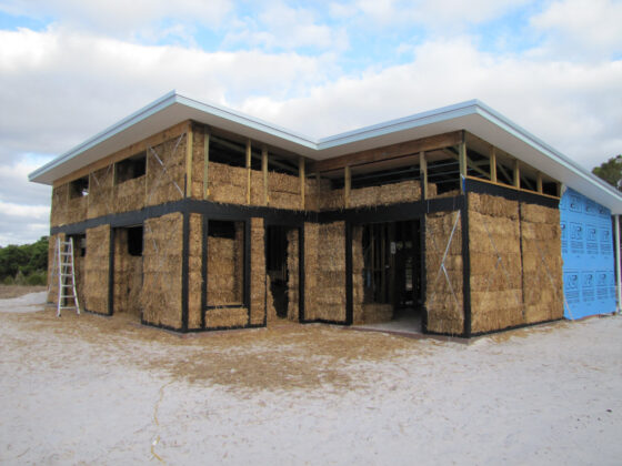 Straw Bale Houses View from the North West - Strawbale House Build in Redmond Western Australia