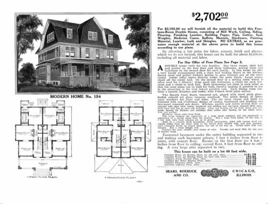 Sears Modern Homes Catalog page for a Sears Modern Home