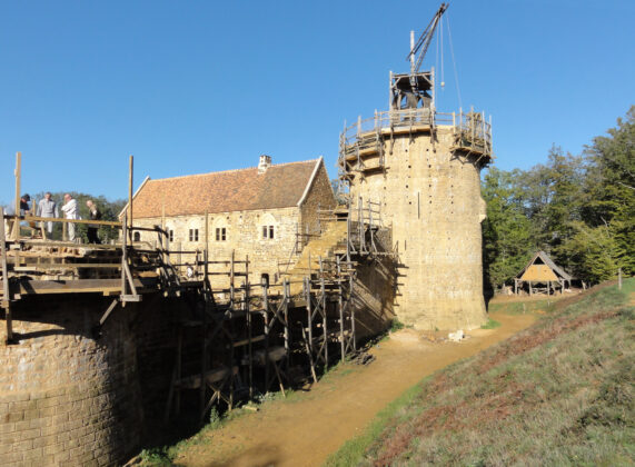 A portion of Guédelon castle under construction in 2012