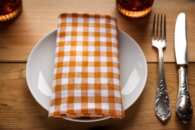 A place setting at a table